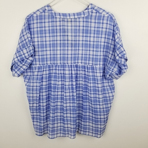 Tommy Hilfiger Blue Plaid Lightweight Top NWT - Picture 2 of 10
